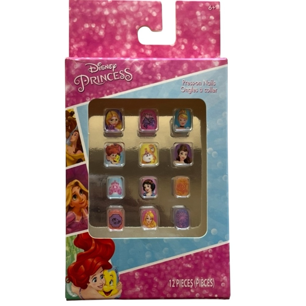 Disney Princess Press-On Nails Set 12 Pieces Kids Nail Art
